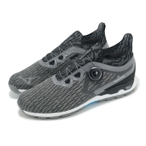 MIZUNO 美津濃 高爾夫球鞋 Wave Hazard WG Boa 3E 男鞋 寬楦 灰黑 旋鈕 緩衝 運動鞋 51GM2370-09