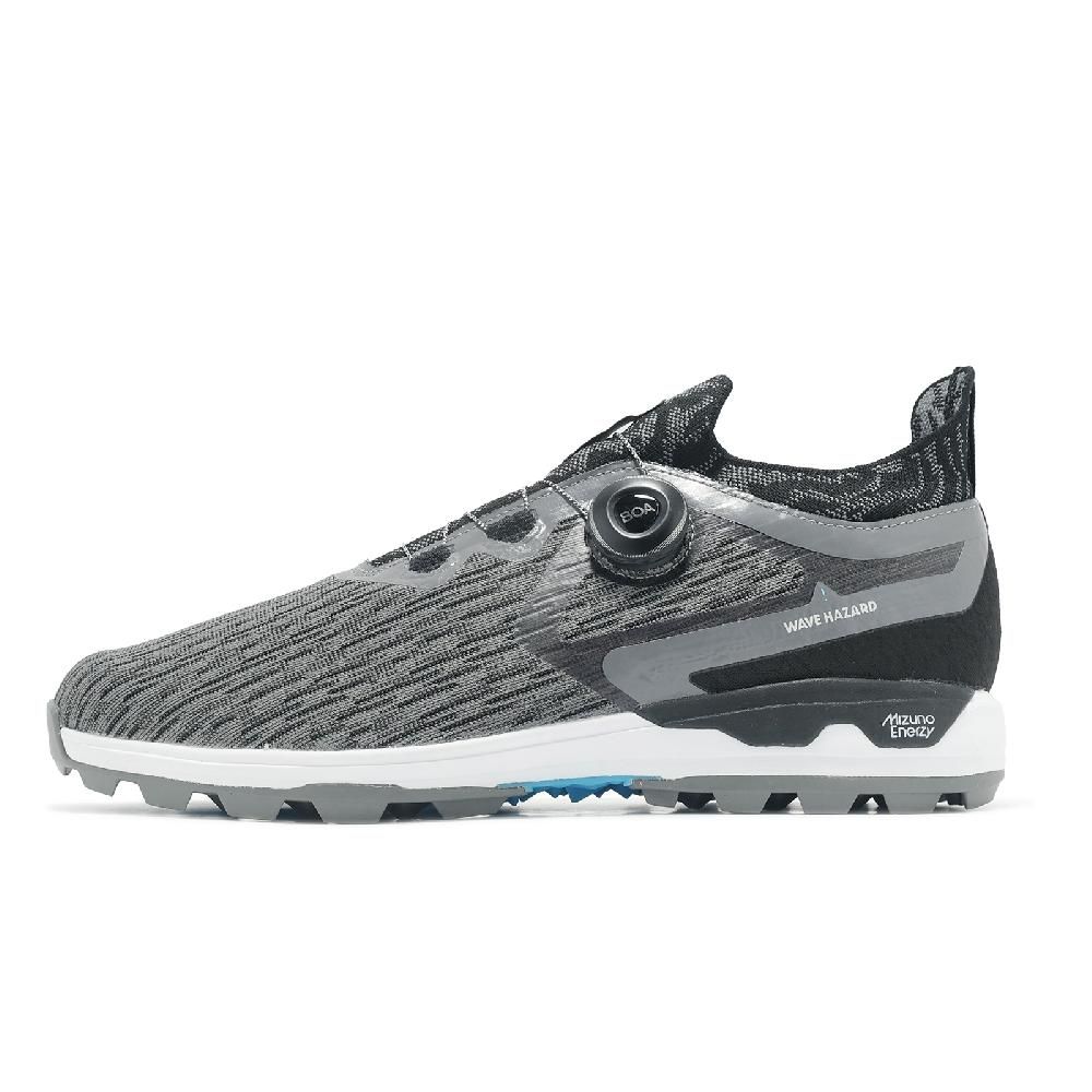 MIZUNO 美津濃 高爾夫球鞋 Wave Hazard WG Boa 3E 男鞋 寬楦 灰黑 旋鈕 緩衝 運動鞋 51GM2370-09