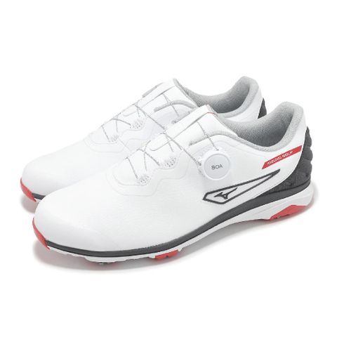 MIZUNO 美津濃 高爾夫球鞋 Nexlite Ultrawide Boa 5E 男鞋 超寬楦 白黑 旋鈕 皮革 51GQ2420-91