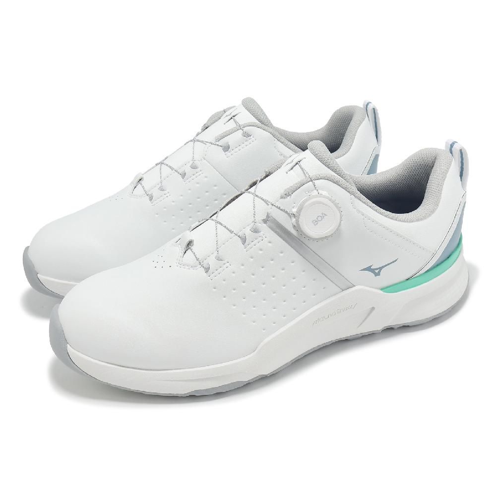 MIZUNO 美津濃 高爾夫球鞋 Hazard Enerzy Boa 4E 男鞋 寬楦 白灰 防水鞋面 旋鈕 51GQ2501-05