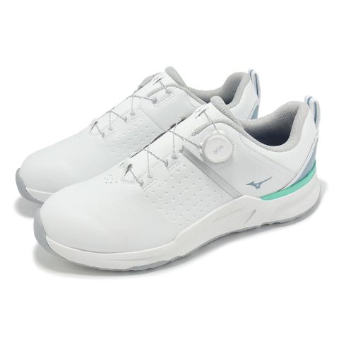 MIZUNO 美津濃 高爾夫球鞋 Hazard Enerzy Boa 4E 男鞋 寬楦 白灰 防水鞋面 旋鈕 51GQ2501-05