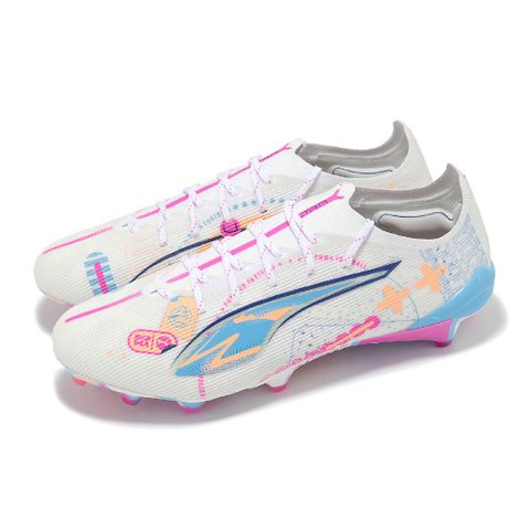 PUMA 彪馬 足球鞋 Ultra 5 Ultimate Vol. Up FG 男鞋 天然草坪 白 粉紅 10806301