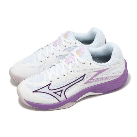排球鞋 Thunder Blade Z 女鞋 白 紫 入門款 室內運動 羽排鞋 V1GC2370-10