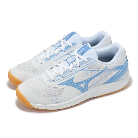 排球鞋 Cyclone Speed 5 男鞋 女鞋 白 藍 膠底 入門款 室內運動 羽排鞋 美津濃 V1GA2580-58