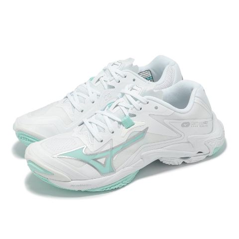 排球鞋 Wave Lightning Z8 女鞋 男鞋 白 綠 避震 室內運動 羽排鞋 美津濃 V1GC2400-45
