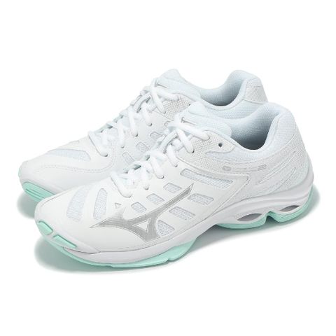 排球鞋 Wave Voltage 2 女鞋 白 銀 波浪片 室內運動 羽排鞋 美津濃 V1GC2460-45