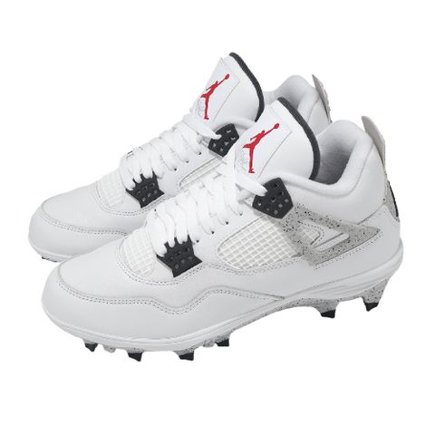 足球鞋 Jordan 4 Retro TD 男鞋 白水泥 膠釘 美式足球 棒壘球 HQ0207-106