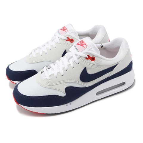 高爾夫球鞋 Air Max 1 86 OG G 男鞋 白 藍 防潑水 氣墊 麂皮 運動鞋 DV1403-001