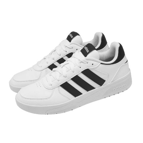 休閒鞋 Courtbeat 男鞋 白 黑 網球鞋 皮革 復古 愛迪達 ID9658