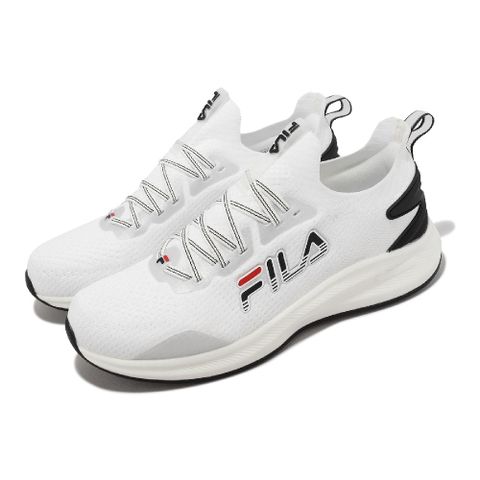 Fila 斐樂 慢跑鞋 Water Resistant 男鞋 白 黑 防潑水 襪套式 運動鞋 1J911X123