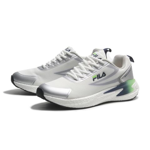 FILA 慢跑鞋 NEON 白藍綠 網布 透氣 男 1J904X143