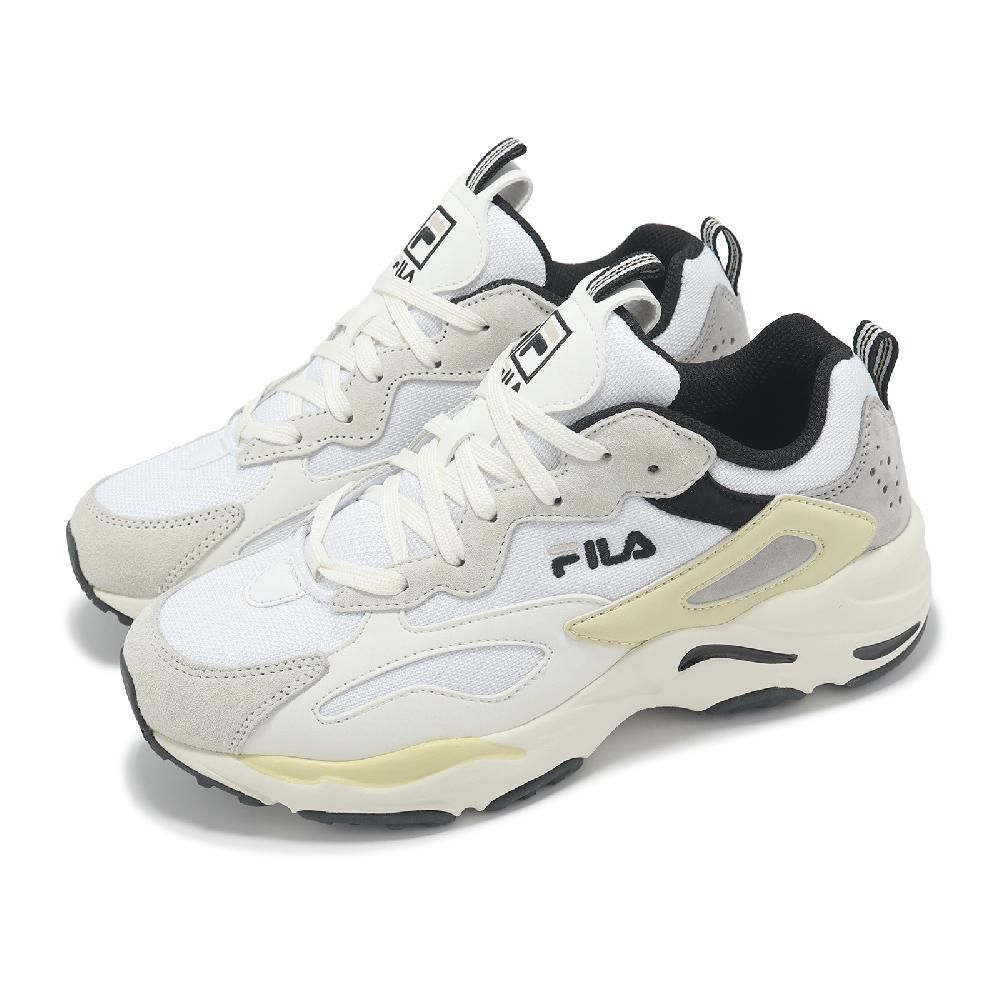 Fila Fila 斐樂 休閒鞋 Ray Tracer 男鞋 女鞋 米白 黑 灰 拼接 厚底 復古老爹鞋 4C606Y165