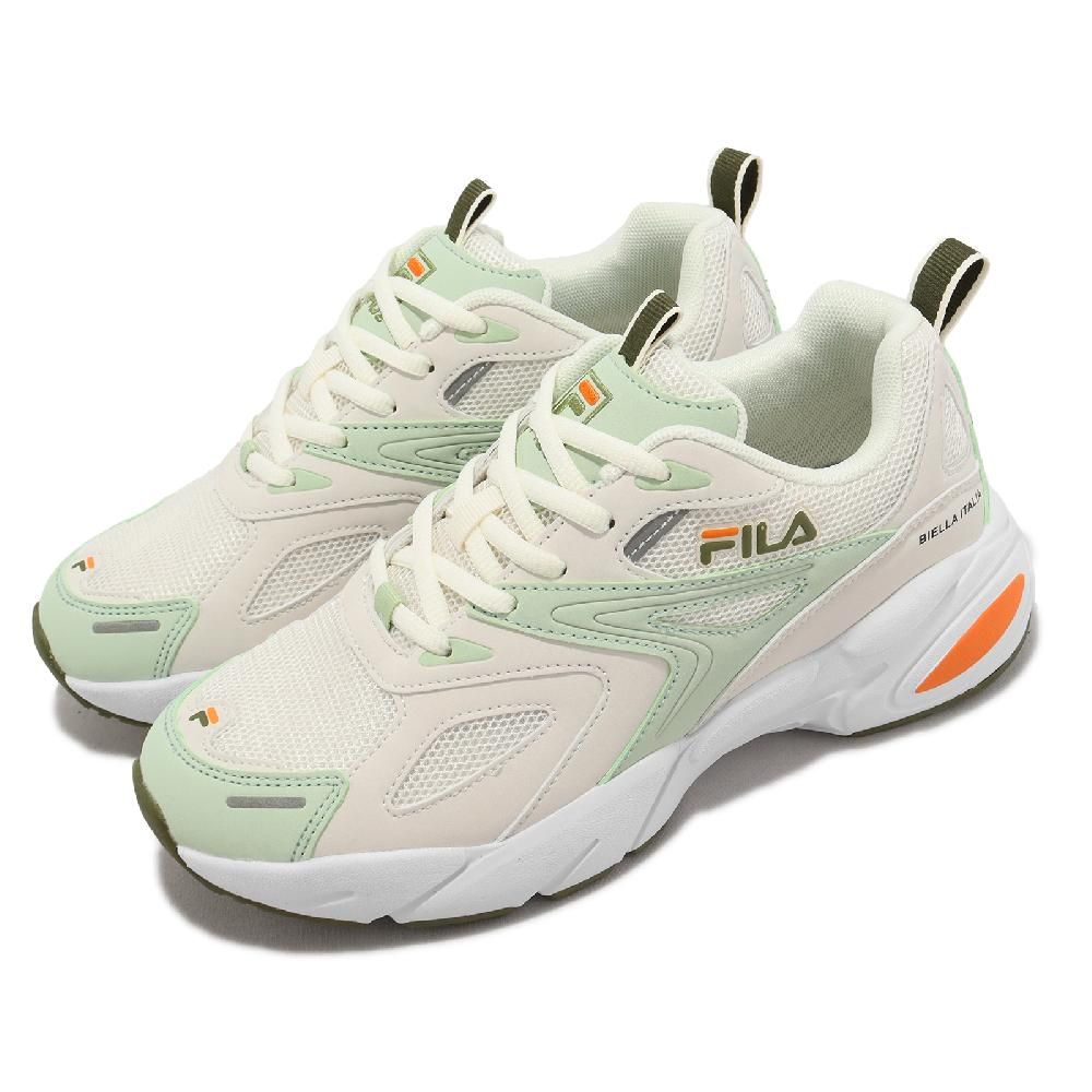 Fila  斐樂 休閒鞋 Defender 女鞋 米白 綠 厚底 增高 老爹鞋 5J907X116