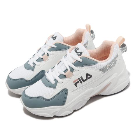 Fila 斐樂 休閒鞋 Hidden Tape 7 女鞋 灰 粉紅 復古 老爹鞋 5J944X116