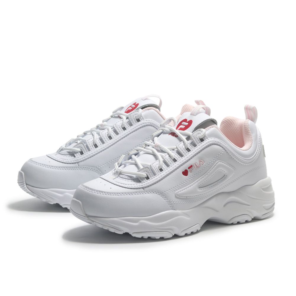 FILA 休閒鞋DISTRACER HEART 白粉愛心情人節限定老爹鞋女5C112Y128