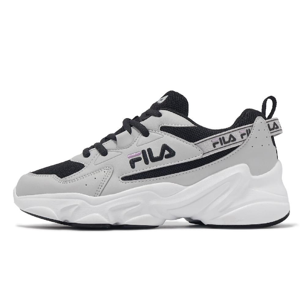 Fila 斐樂 休閒鞋 Hidden Tape 7 女鞋 灰 黑 皮革 緩衝 厚底 老爹鞋 5J944X400 - PChome 24h購物