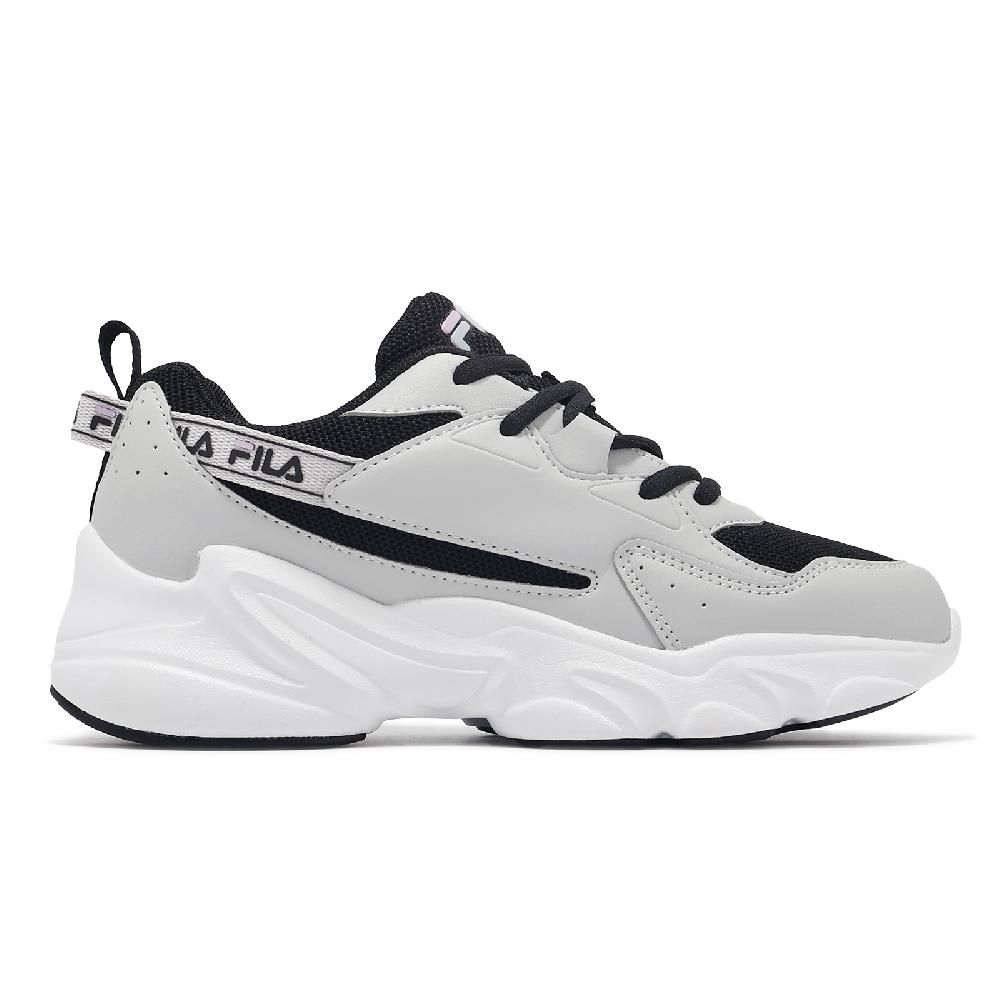 Fila 斐樂 休閒鞋 Hidden Tape 7 女鞋 灰 黑 皮革 緩衝 厚底 老爹鞋 5J944X400 - PChome 24h購物