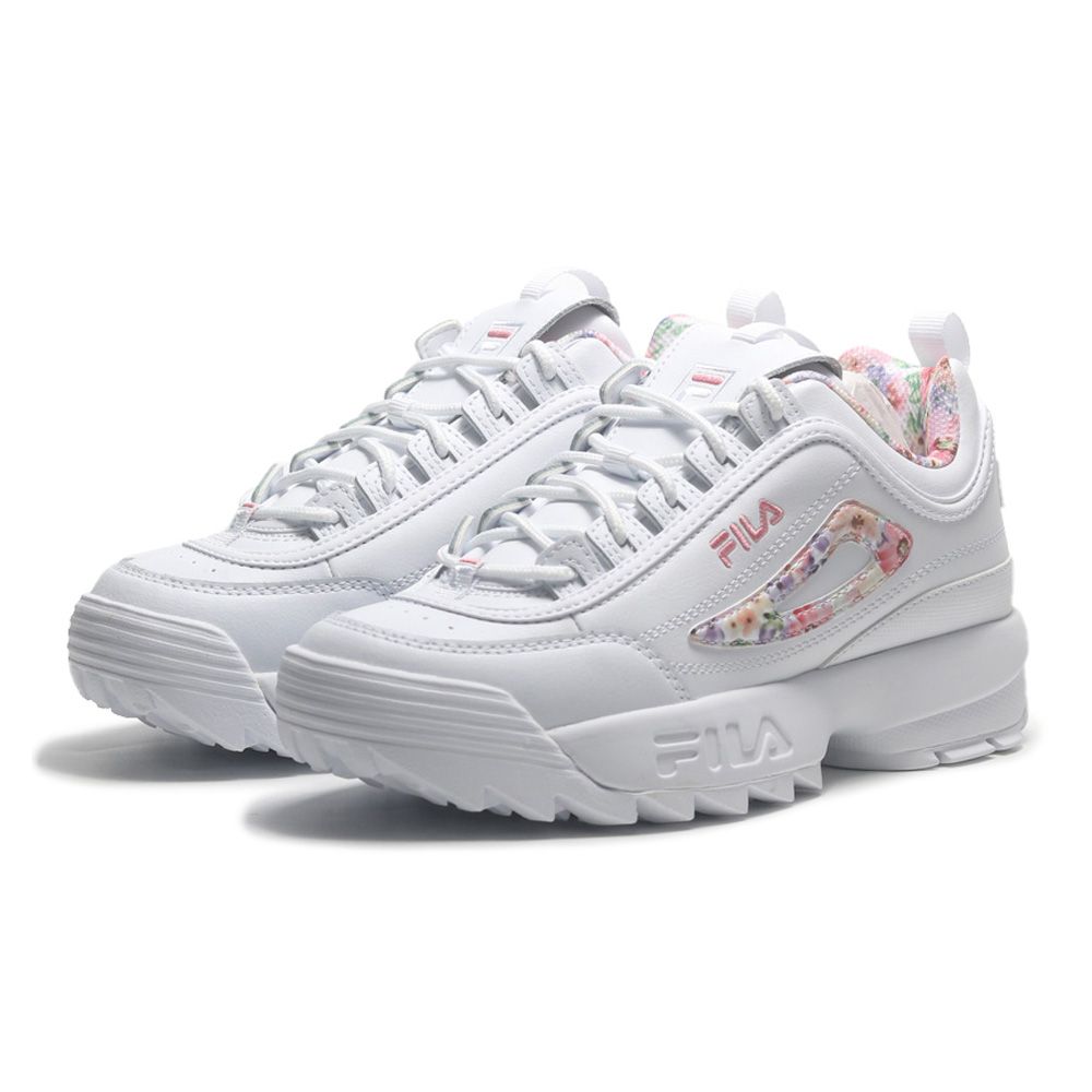 Fila  休閒鞋 老爹鞋 DISRUPTOR 2 白 花紋 復古 增高 女 5C111Y155