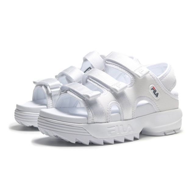 Fila  涼拖鞋 DISRUPTOR SD PUFFY 白 厚底 鋸齒涼鞋 女 5S138Y125