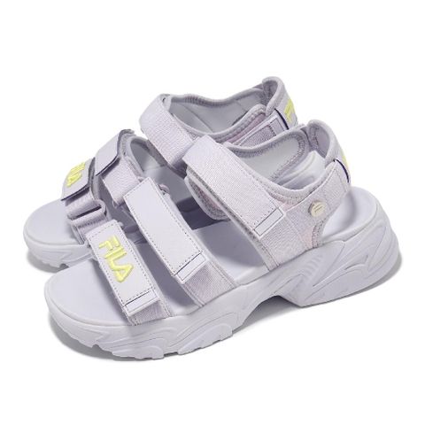 Fila 斐樂 涼鞋 Tapered Sandals 女鞋 紫 魔鬼氈 抓地 厚底增高 涼拖鞋 5S316Y919