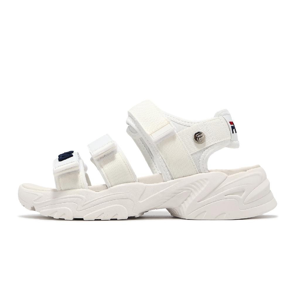 Fila  斐樂 涼鞋 Tapered Sandals 女鞋 白 藍 魔鬼氈 抓地 厚底增高 涼拖鞋 5S316Y132