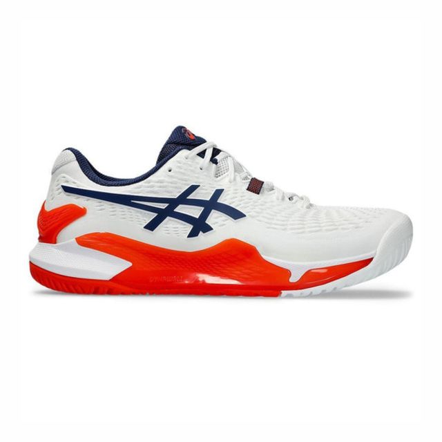  Asics GEL-Resolution 9 2E [1041A376-102] 男 網球鞋 比賽 寬楦 澳網配色 白藍