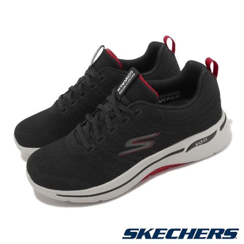 SKECHERS 休閒鞋 Go Walk Arch Fit-Grand Select 2 男鞋 黑 紅 緩震 健走鞋 216263BKRD