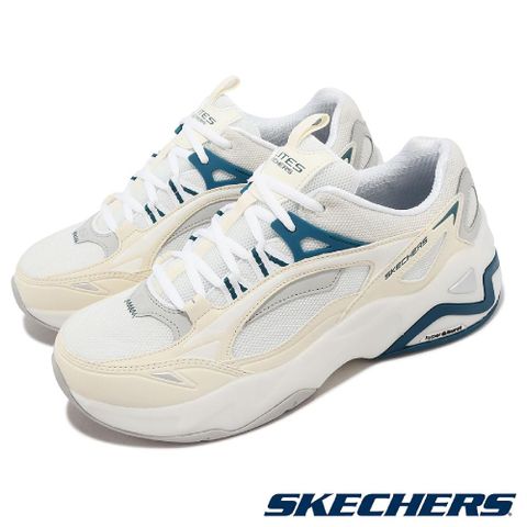 Skechers 斯凱奇 休閒鞋 D Lites Hyper Burst 男鞋 白 藍 老爹鞋 固特異橡膠大底 記憶鞋墊 232426WAQ