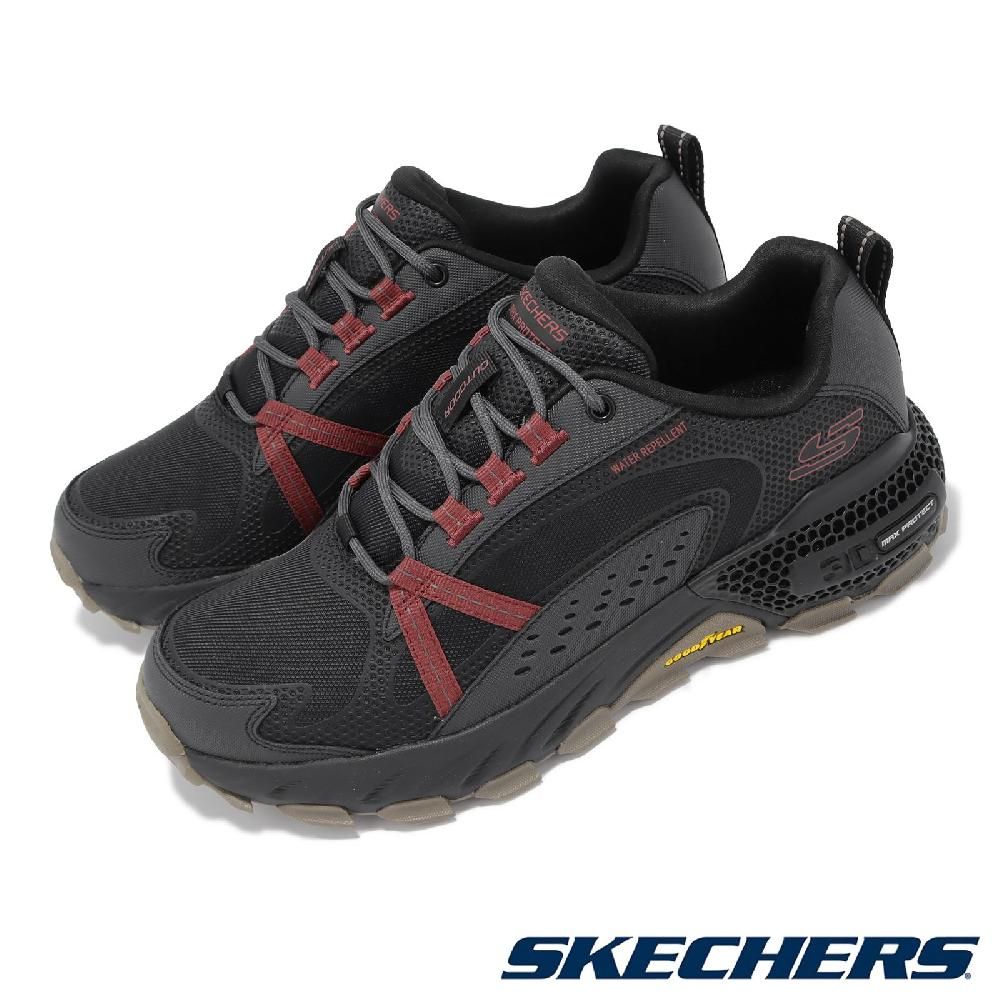 SKECHERS  斯凱奇 戶外鞋 3D Max Protect 男鞋 黑 紅 防潑水 抓地 記憶鞋墊 郊山 登山鞋 237401BKRD