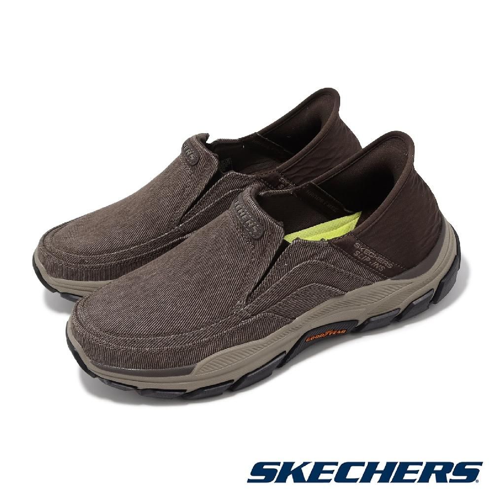 SKECHERS  斯凱奇 休閒鞋 Respected-Holmgren Slip-Ins 男鞋 棕 帆布 緩震 無鞋帶 懶人鞋 204809BRN