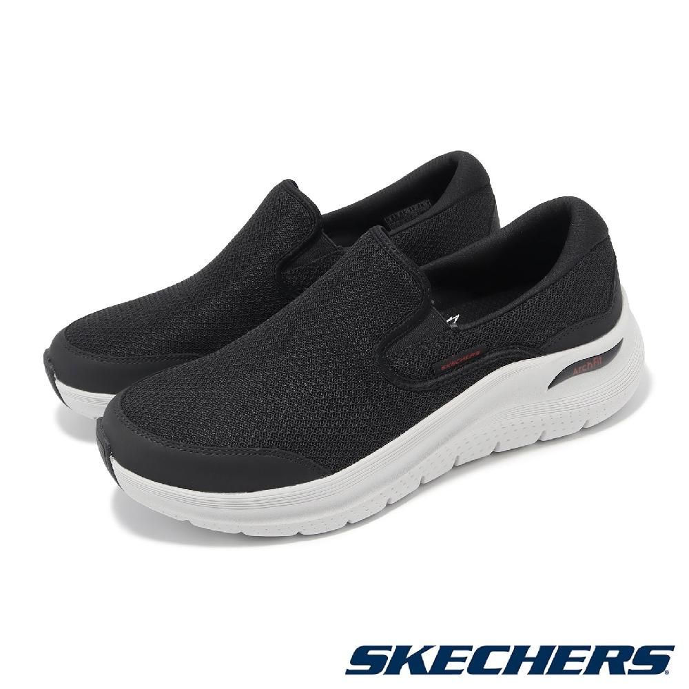 SKECHERS  斯凱奇 休閒鞋 Arch Fit 2.0-Vallo 男鞋 黑 灰 無鞋帶 避震 厚底 懶人鞋 健走鞋 232706BKGY