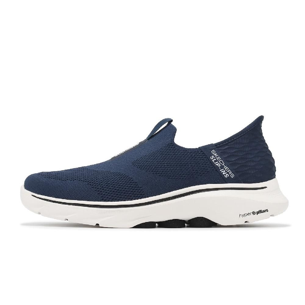 SKECHERS  斯凱奇 休閒鞋 Go Walk 7-Easy On 2 Slip-Ins 男鞋 藍 白 套入式 避震 輕量 216641NVY