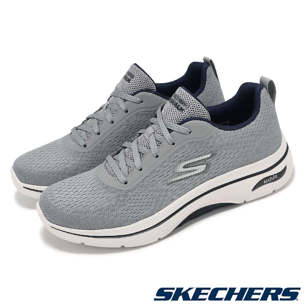 SKECHERS  斯凱奇 休閒鞋 Go Walk Arch Fit 2.0-Idyllic 2 男鞋 灰白 緩震 回彈 健走鞋 216516GRY