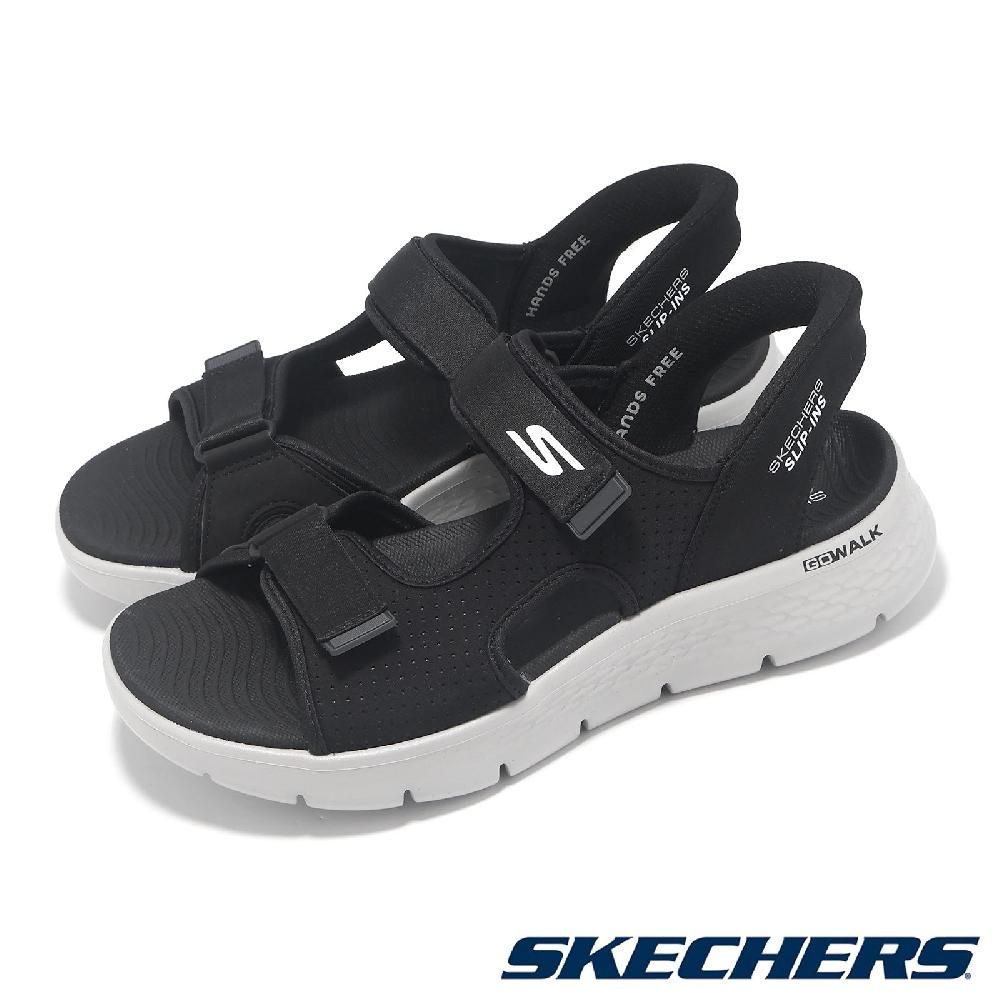 SKECHERS  斯凱奇 涼鞋 Go Walk Flex Sandal-Easy Entry Slip-Ins 男鞋 黑 灰 避震 涼拖鞋 229210BKGY