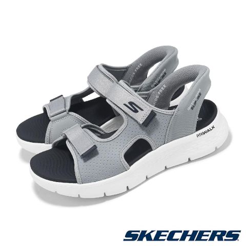 Skechers 斯凱奇 涼鞋 Go Walk Flex Sandal-Easy Entry Slip-Ins 男鞋 灰 藍 避震 涼拖鞋 229210GYNV