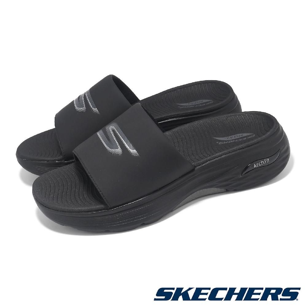 SKECHERS  斯凱奇 拖鞋 Max Cushioning Arch Fit Prime-Optimus 男鞋 黑 避震 229144BBK