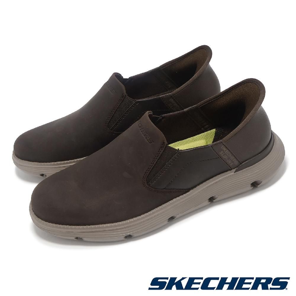 SKECHERS  斯凱奇 休閒鞋 Garze-Albers Slip-Ins 男鞋 棕 套入式 輕量 緩衝 皮鞋 205061CHOC