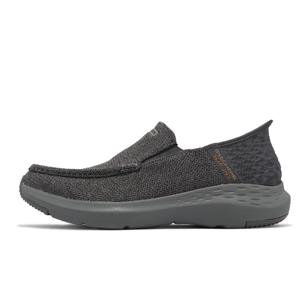 SKECHERS  斯凱奇 休閒鞋 Parson-Ralven Slip-Ins 男鞋 灰 帆布 套入式 回彈 懶人鞋 204804GRY