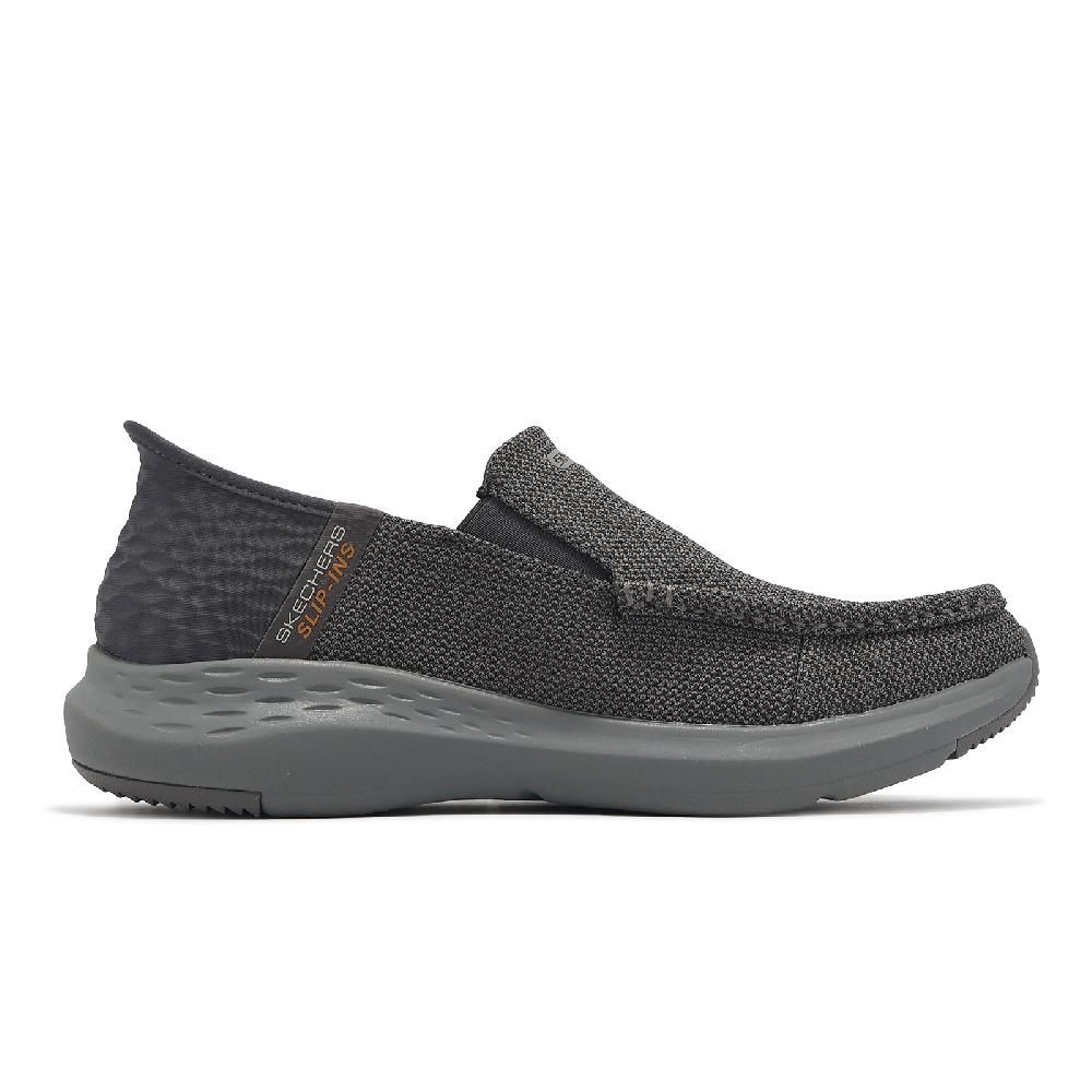 SKECHERS  斯凱奇 休閒鞋 Parson-Ralven Slip-Ins 男鞋 灰 帆布 套入式 回彈 懶人鞋 204804GRY