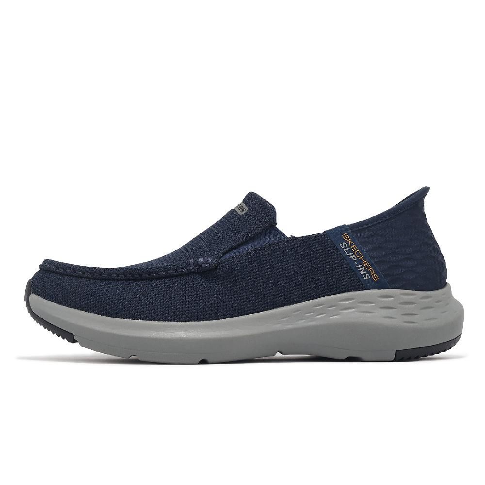 SKECHERS  斯凱奇 休閒鞋 Parson-Ralven Slip-Ins 男鞋 藍 帆布 套入式 回彈 懶人鞋 204804NVY