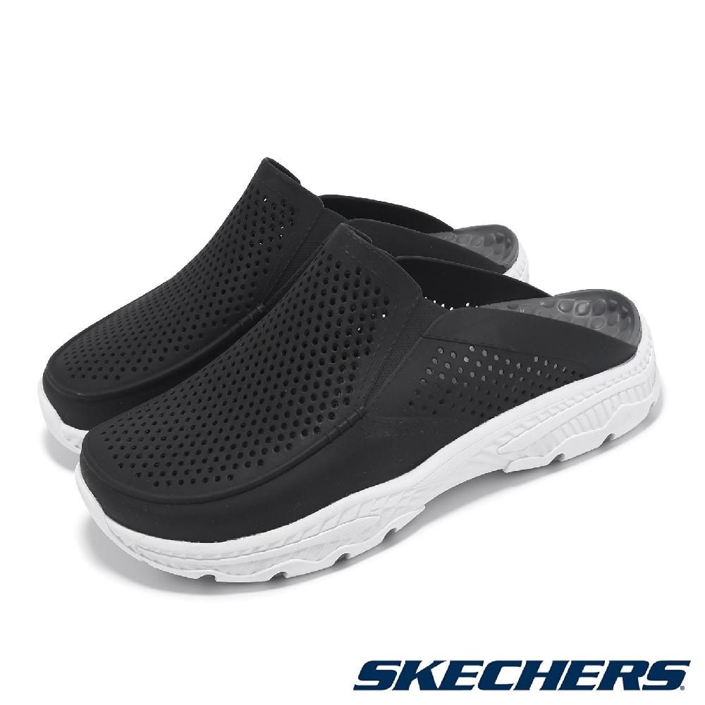 SKECHERS  斯凱奇 拖鞋 Creston Ultra-Havana 男鞋 黑 白 輕量 緩衝 防水 涼拖鞋 243100BLK