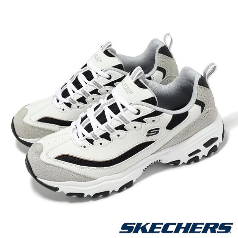 SKECHERS 斯凱奇 休閒鞋 D Lites-Fast Ride 男鞋 白 黑 厚底 拼接 老爹鞋 666114WLGY