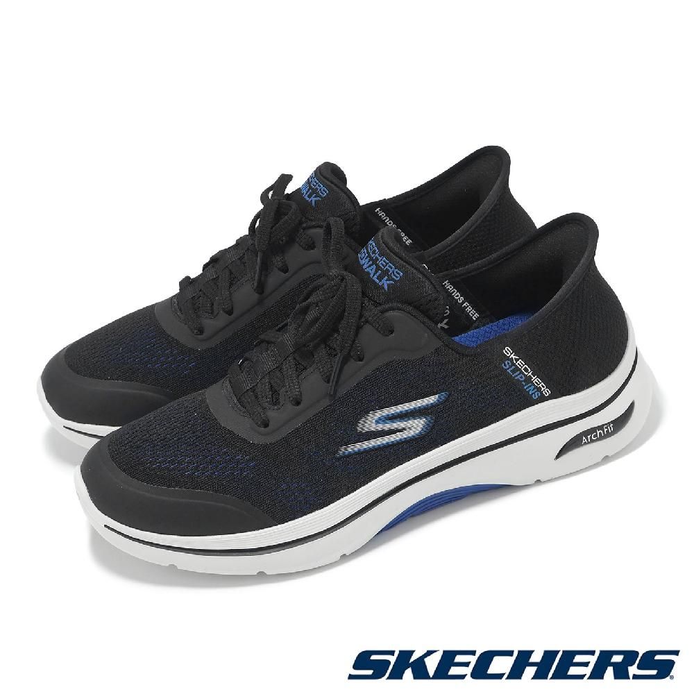 SKECHERS Skechers 斯凱奇 休閒鞋 Go Walk Arch Fit 2 Slip-Ins 男鞋 黑 套入式 緩衝 健走鞋 216604BKBL