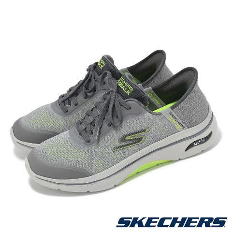 SKECHERS Skechers 斯凱奇 休閒鞋 Go Walk Arch Fit 2 Slip-Ins 男鞋 灰 套入式 緩衝 健走鞋 216604GYLM