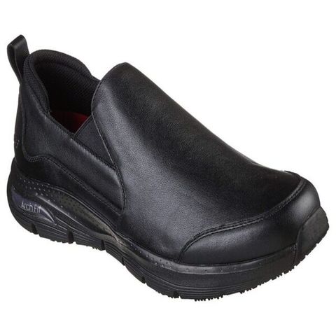 SKECHERS Skechers Arch Fit Sr [200060BLK] 男 工作鞋 廚師鞋 止滑 防汙 緩衝 舒適 全黑