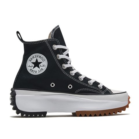 【CONVERSE】匡威 RUN STAR HIKE 男女鞋 帆布鞋 厚底鞋 鋸齒 高筒 黑色(166800C)