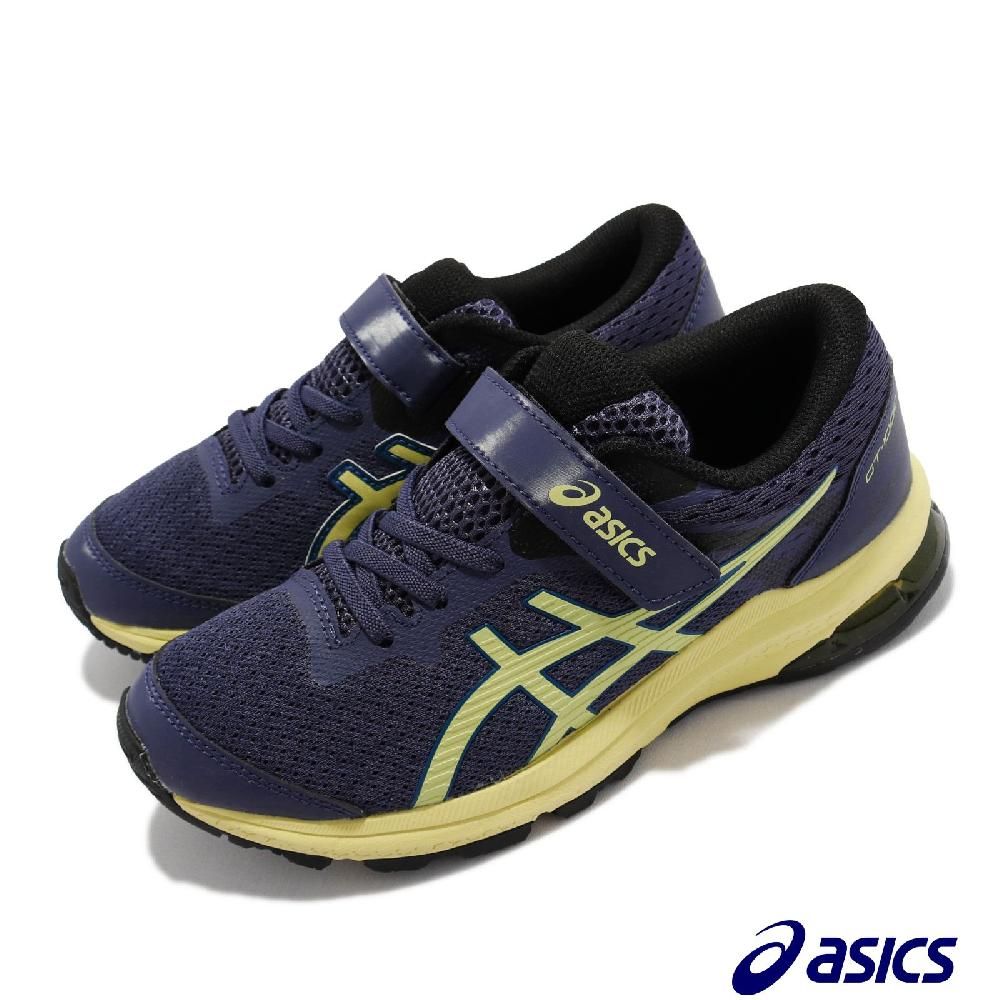 Asics 亞瑟士  慢跑鞋 GT 1000 10 PS 魔鬼氈 童鞋  路跑 緩震 輕量 透氣 中童 黑 黃 1014A191409 1014A191409