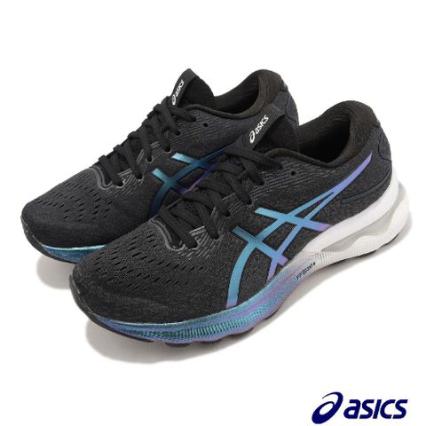 Asics 慢跑鞋 GEL-Nimbus 24 Platinum 黑 藍 女鞋 緩衝型 白金版 亞瑟膠 亞瑟士 1012B306001