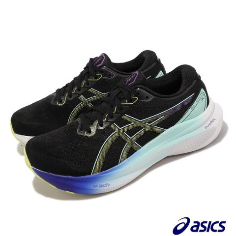 Asics 亞瑟士 慢跑鞋 GEL-Kayano 30 女鞋 黑 藍 4D引導穩定系統 支撐 運動鞋 路跑 1012B357003