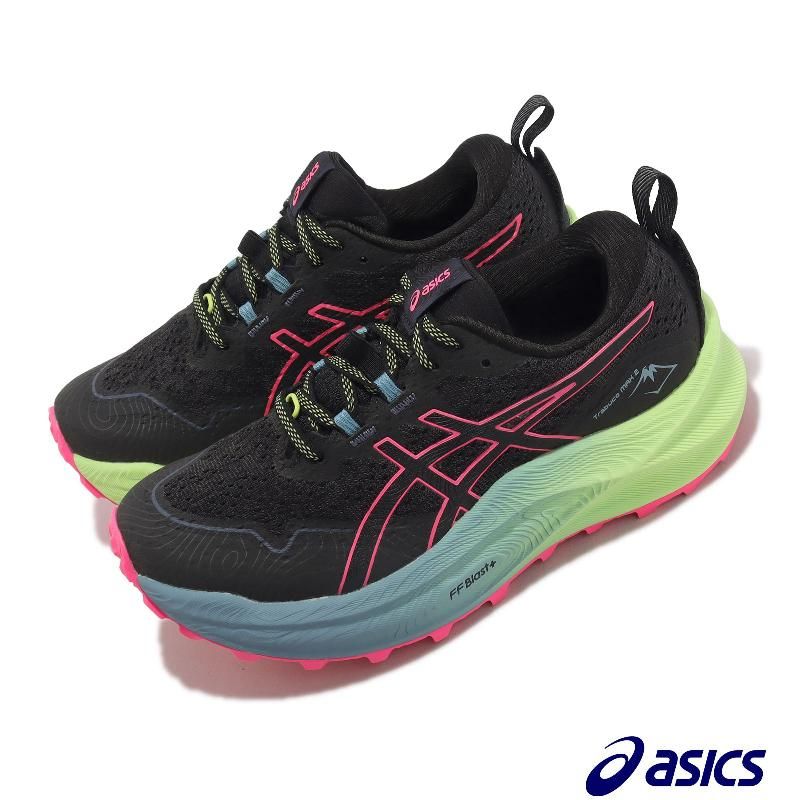 Asics 亞瑟士越野跑鞋Trabuco Max 2 女鞋黑粉紅緩震路跑運動鞋